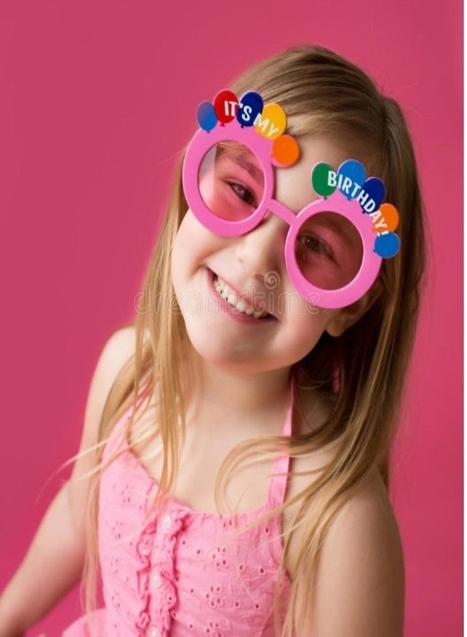 Fun Affairs Funny Balloon Theme Happy Birthday Goggles/Eyeglasses Novelty Party Glasses for Boys Girls - Pink - Image 3