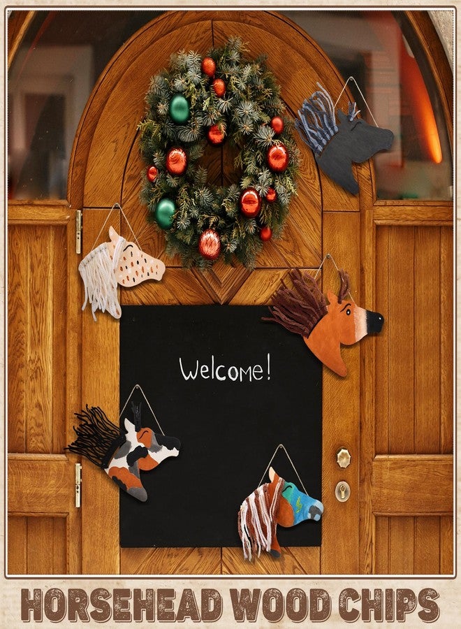 Geelin 24 Pcs Christmas Wooden Horse Craft Western Ornament Unfinished Wooden Cutouts Horse Painting Kit Unicorn Ornament DIY Cowboy Craft Paint Your Own Art for Christmas Party Favors(Classic) - Image 5