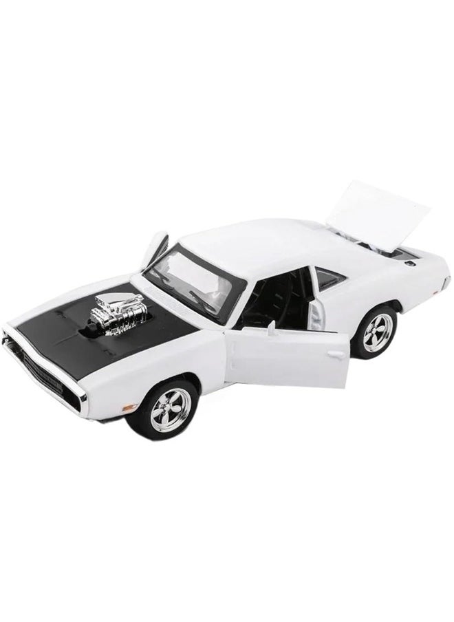 Dodge Charger Car Model 1/32 With Sound effects and lighting effects Supercar Toy Gift White  - Image 3
