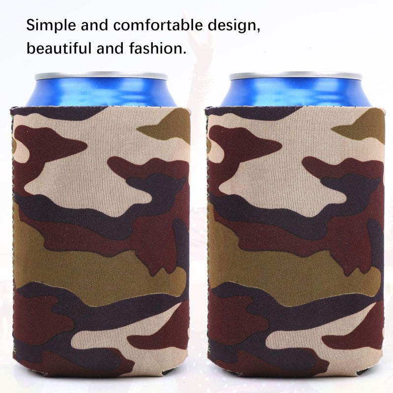 ويوبلز أغطية علب قياسية من النيوبرين الممتاز، عبوة من 15 قطعة، عوازل علب، حاملات تبريد، أغطية علب بيرة، غطاء علبة بيرة مخفي لمشروبات ريد بول، ميكيلوب ألترا، ترولي (لون أخضر مموه). - Image 4