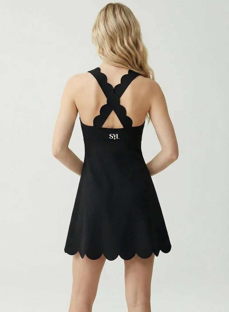 SVL  Padel & Tennis Dress with Built-in Bra and Shorts - Black - SVL for Women | Best Price UAE