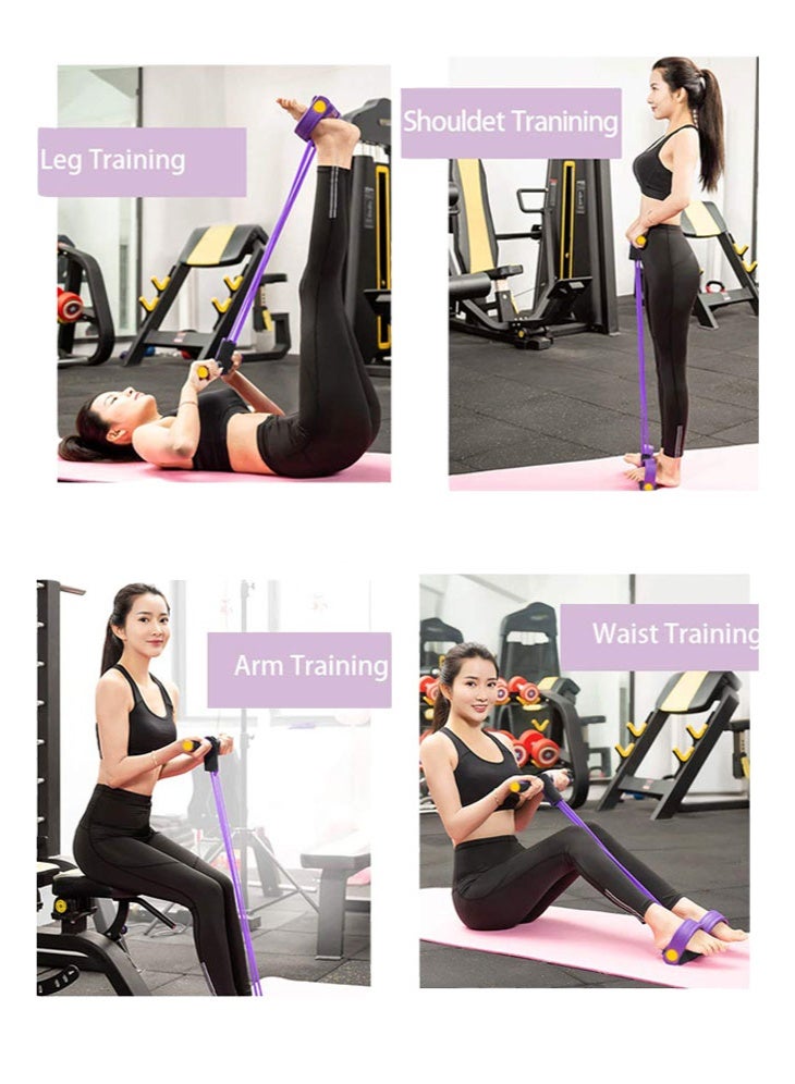 meayul Multifunction Tension Rope, Split Pedal Resistance Band, 6-Tube Elastic Yoga Pedal Puller Resistance Band, Natural Latex Tension Rope Fitness Equipment, for Abdomen, Waist, Arm, Leg Stretching Slimming Training - Image 4