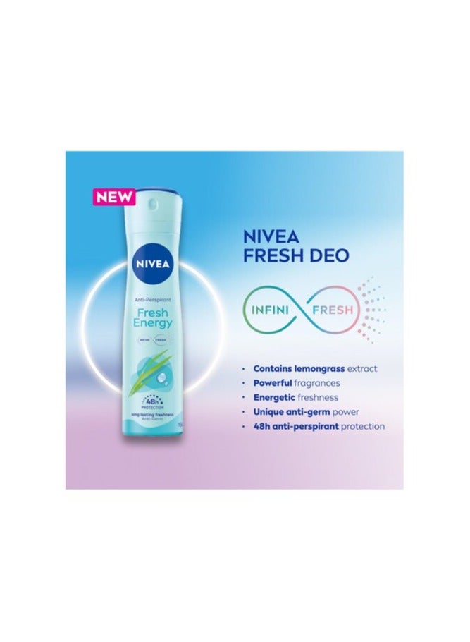 NIVEA Deodorant Spray – Long-Lasting Freshness & Energy – 150ml - Image 2