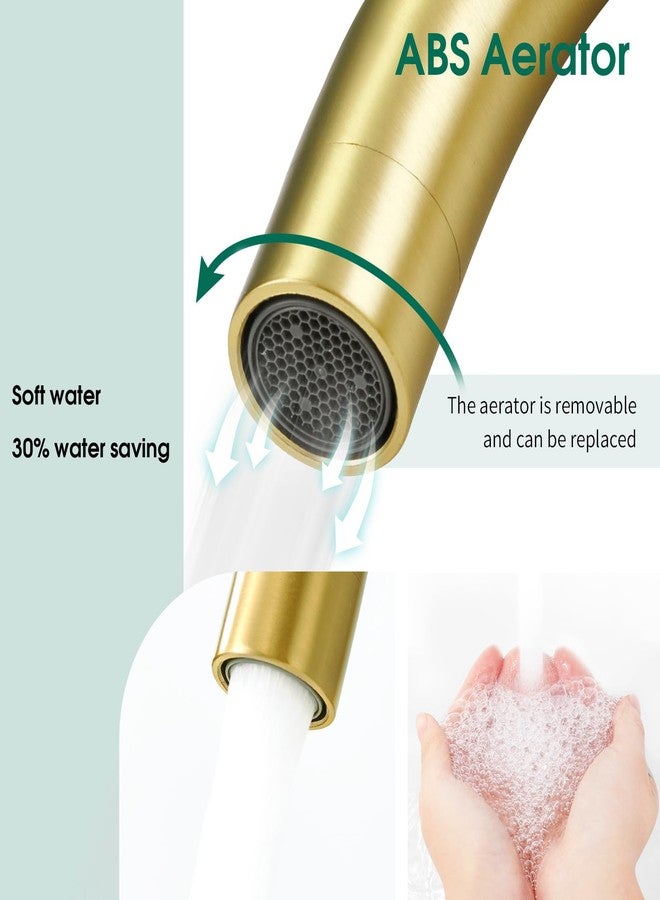 CREA Bar Sink Faucet Single Hole,Brushed Gold Faucets for Large Bathroom Basin/Small Kitchen Sink,Stainless Steel with Deck Plate,Prep Wet Bar Lavatory Vanity Outdoor - Image 5