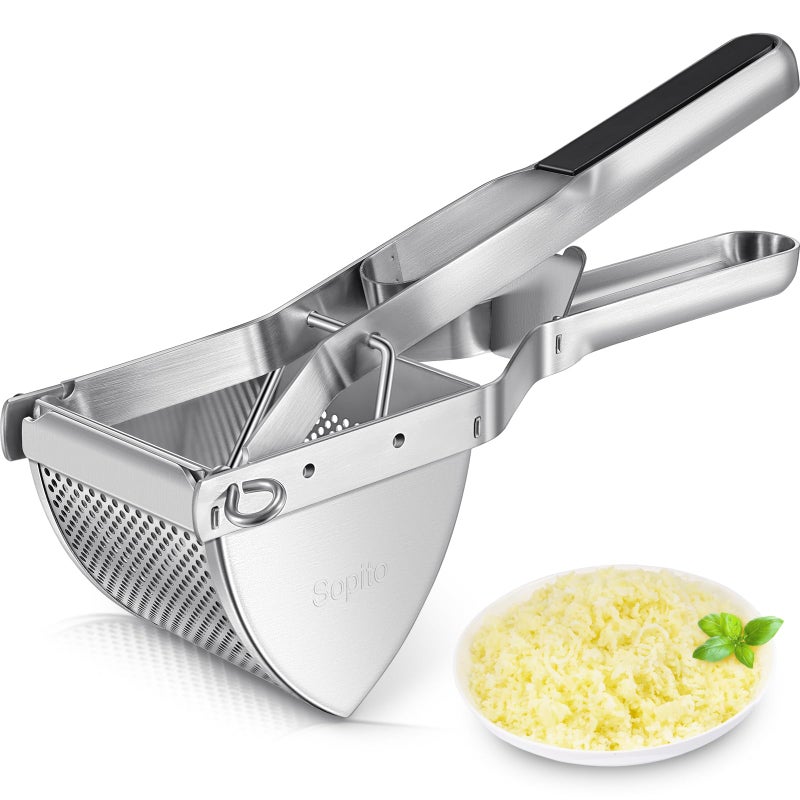 Sopito Potato Ricer, Sopito Stainless Steel Potato Masher for Commercial and Home Use Black - Image 1