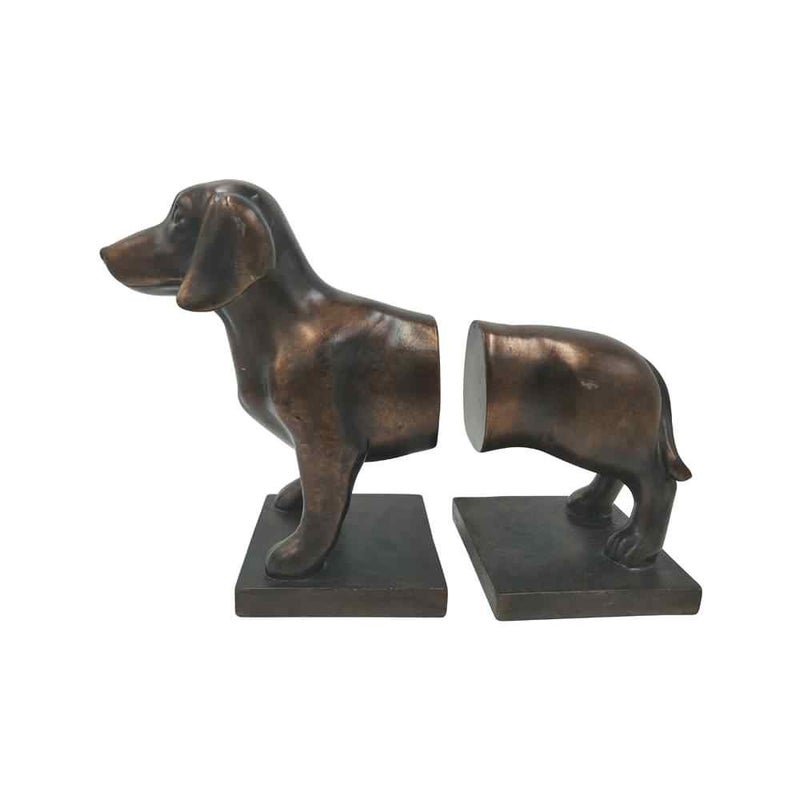 Comfy Hour Farmhouse Collection 12 x 9 Set of 2 Dachshund Dog Art Bookends 1 Pair Solid Heavy Weight Polyresin