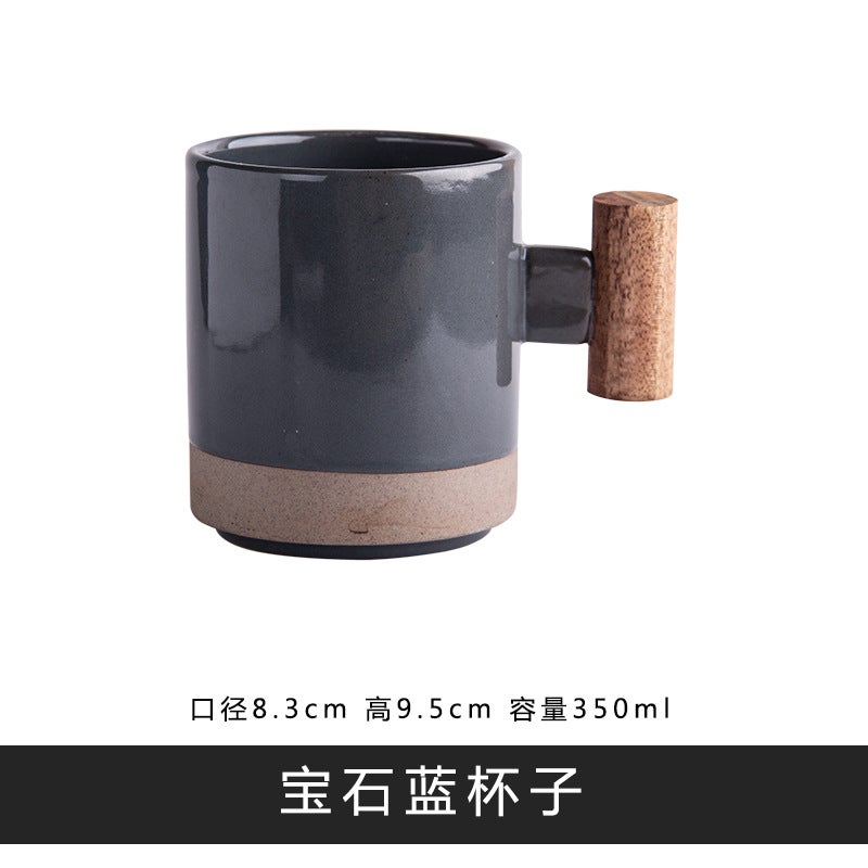 Korean Ceramic Dinnerware Set Dinner Plate Bowl Wooden Mug - Image 1