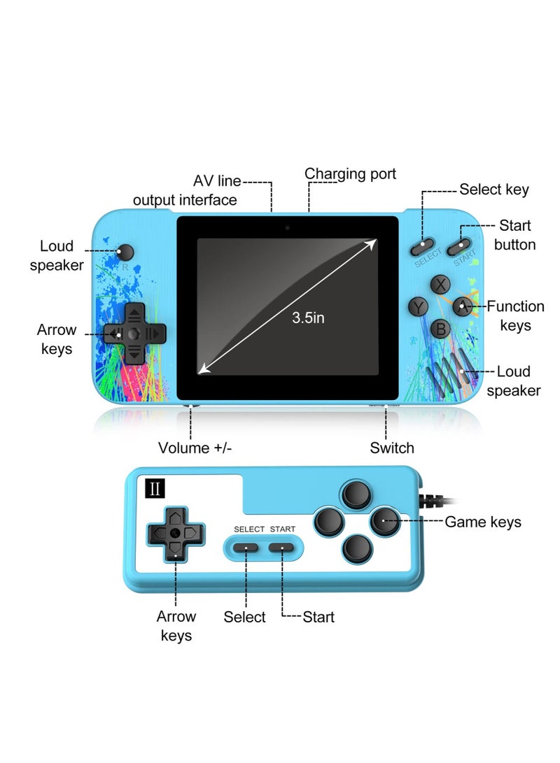 Excefore Handheld Game Console, Mini Retro Game Console, 800 Classic Games 3.5-Inch IPS Screen, with 1200mAh Rechargeable Battery, Supports 2 Players Connected TV, Portable Game Console for Adults Kids - Image 5