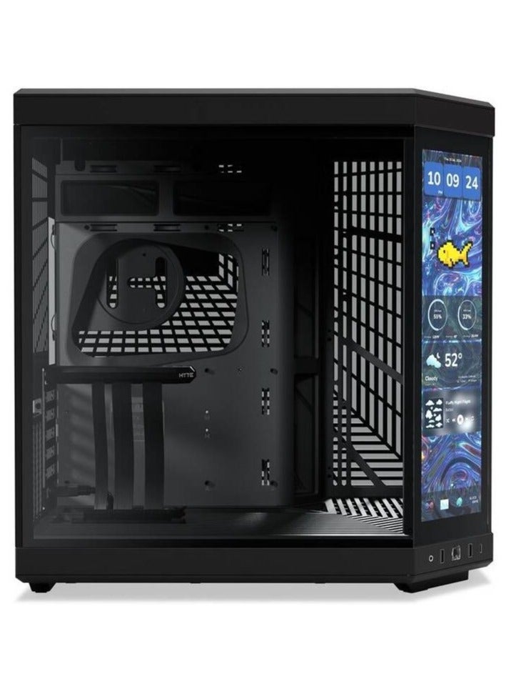 HYTE Y70 Touch Infinite TTi Mid-Tower ATX Case, 14.9″ 2.5K Touchscreen, Panoramic Tempered Glass, Vertical GPU Support, PCIe 4.0 Riser, Dual-Chamber, ATX/mATX/ITX, 360mm Radiator Support, USB-C 3.2 Gen2, Pitch Black | CS-HYTE-Y70TI-BB  - Image 3