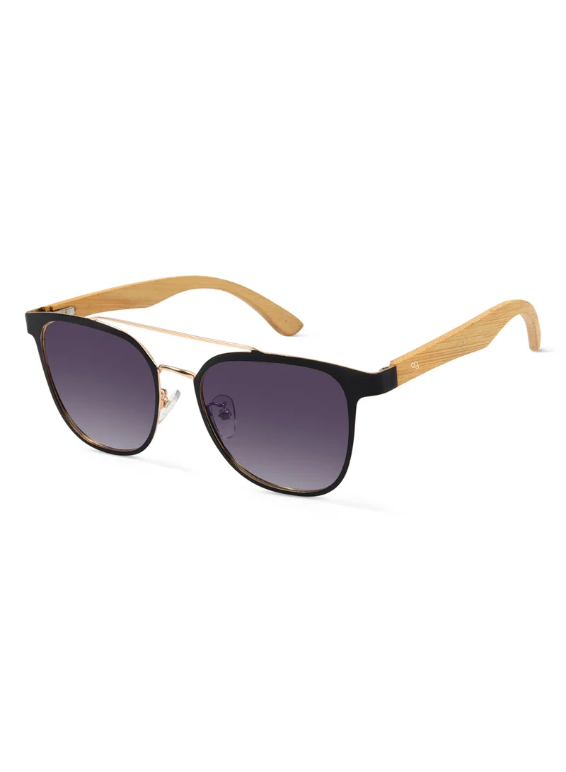 Woggles Lilac Polarized Square Wooden Sunglasses |Men & Women|100% UV Protection