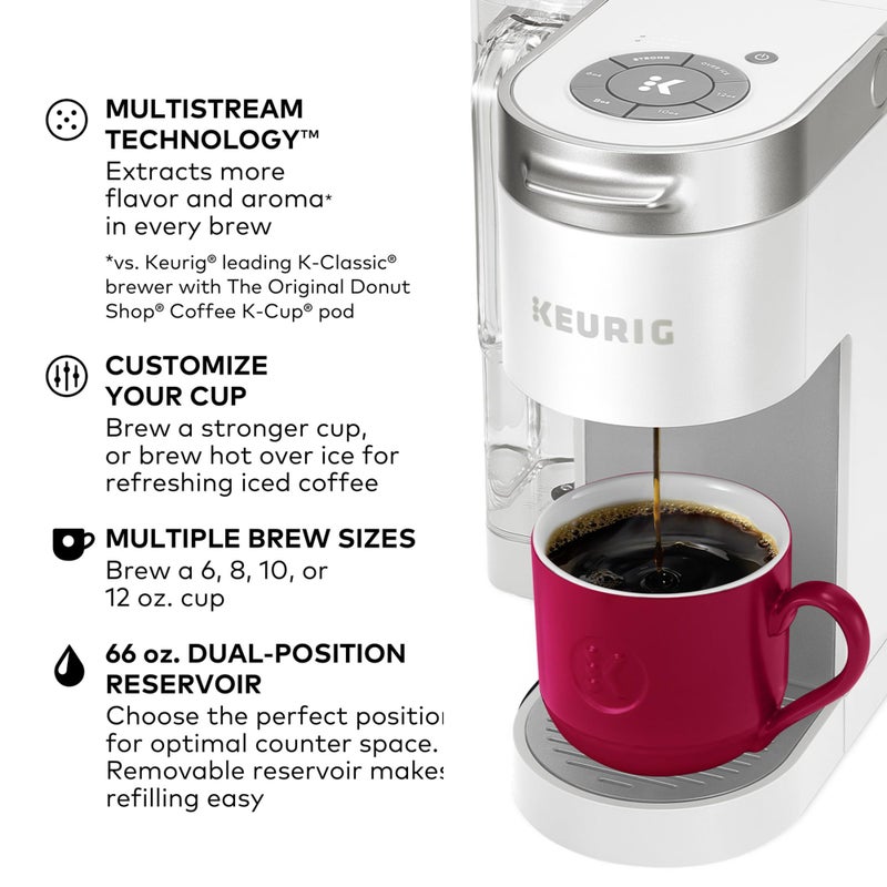 Keurig K-Supreme Single Serve K-Cup Pod Coffee Maker, MultiStream Technology, 4 Brew Sizes, 66oz Dual-Position Removable Reservoir, White - Image 3