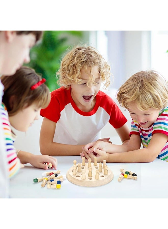 Wooden Memory Chess Matching Game, Family Board Games for Kids and Adults, Montessori Preschool Learning Educational Toy for Toddler 3 4 5 6 7 8+ Year Old, Birthday Gift for Boy Girl - Image 4