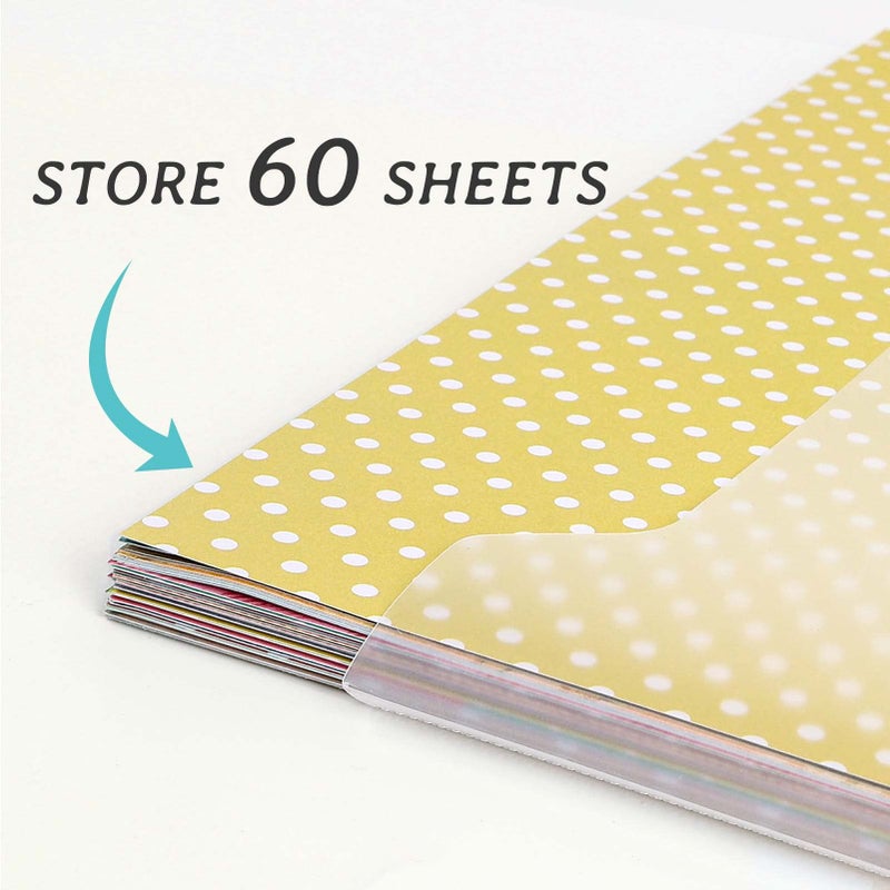 Caydo 36PCS Scrapbook Paper Storage Organizer 12 x 12 Paper Storage Organizer with 100PCS Sticky Index Tabs Holds Scrapbooking, Cardstock, Vinyl Paper - Image 3