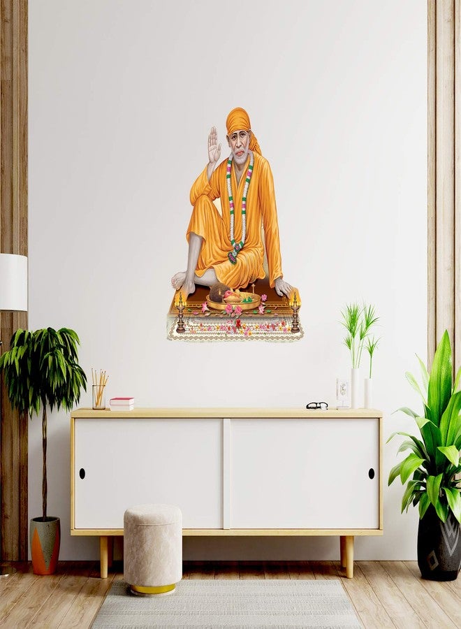 Masstone ملصق حائط من الفينيل PVC من ماستون، ساي بابا شيردي، 41 × 51 سم - عبوة من قطعة واحدة - Image 1