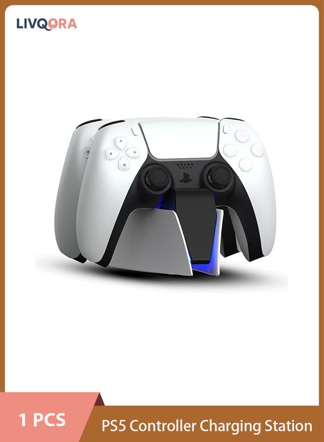 LIVQORA PS5 Controller Charging Station, Fast Charging Station Dock USB Type C Charging Adapter with LED Indicator for PlayStation 5 DualSense Controller - Image 1