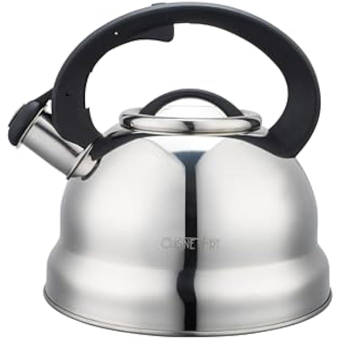 Clara 201 Stainless Steel Whistling Tea Kettle 25L Silver Mirror Polish Fixed Nylon Handle Satin Interior Fast Boiling Suitable For Use On All Stove Tops - Image 3