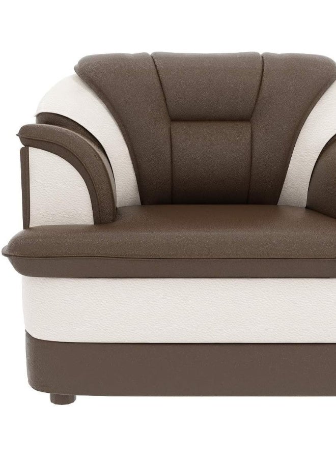 Poppins Home Sofa Set in Lifestyle Leatherette and Polyurethane Foam Elevate Your Space with Distinctive Style (Two Seats, Beige and Brown) - Image 4