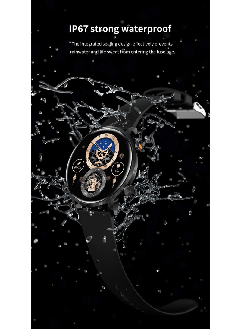 QS40 Ultra-thin Body Temperature Heart Rate Blood Oxygen SOS Weather Music Game Waterproof Dial Call Smart Watch (Pink) - Image 3