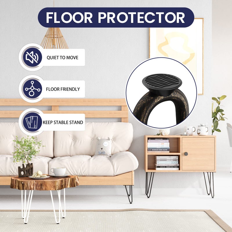 SMARTSTANDARD 16 Inch Heavy Duty Hairpin Furniture Legs, Metal Home DIY Projects for TV Stand, Sofa, Cabinet, etc with Rubber Floor Protectors Bronze 4PCS - Image 5