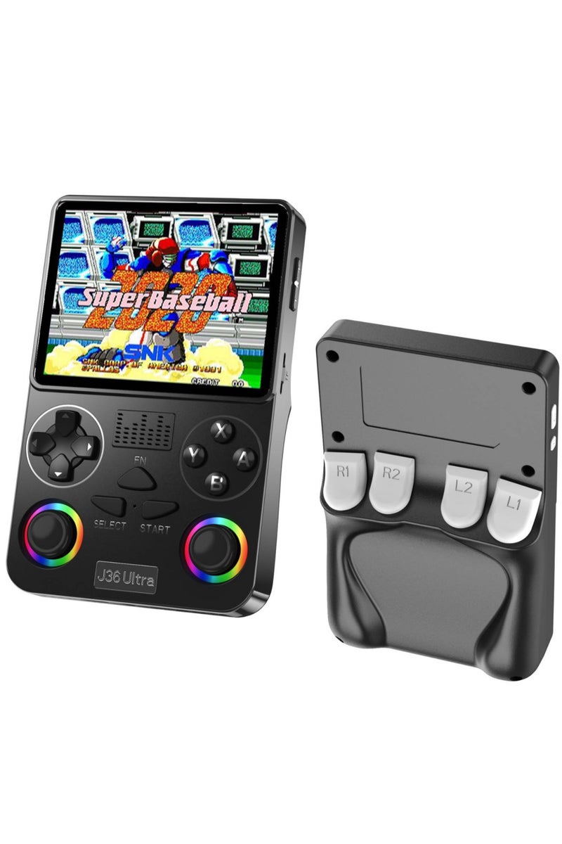 DIGI CORE J36 Ultra Game Console 3.5 Inch Portable Retro Game Console Built-in 20000+ Games With 64GB Memory Card Video Games Console 20+ Supported Simulator Platform 3000mAh Battery IPS Screen Toys And Games For Kids And Adults Black - Image 2