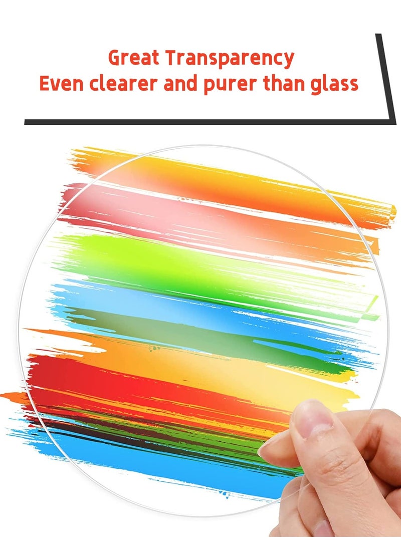 Excefore - Round Plexiglass Sheet, 2 Pieces 12 Inch Diameter Clear Acrylic Circle, Round Cake Disk Acrylic Sheet, Plexiglass Table Top, Round Acrylic Backdrop, 1/8”Thick - Image 1