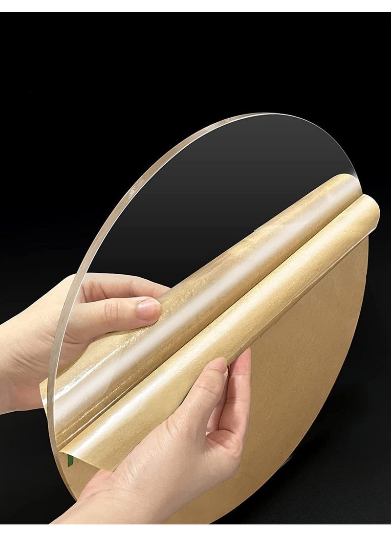 Excefore - Round Plexiglass Sheet, 2 Pieces 12 Inch Diameter Clear Acrylic Circle, Round Cake Disk Acrylic Sheet, Plexiglass Table Top, Round Acrylic Backdrop, 1/8”Thick - Image 1
