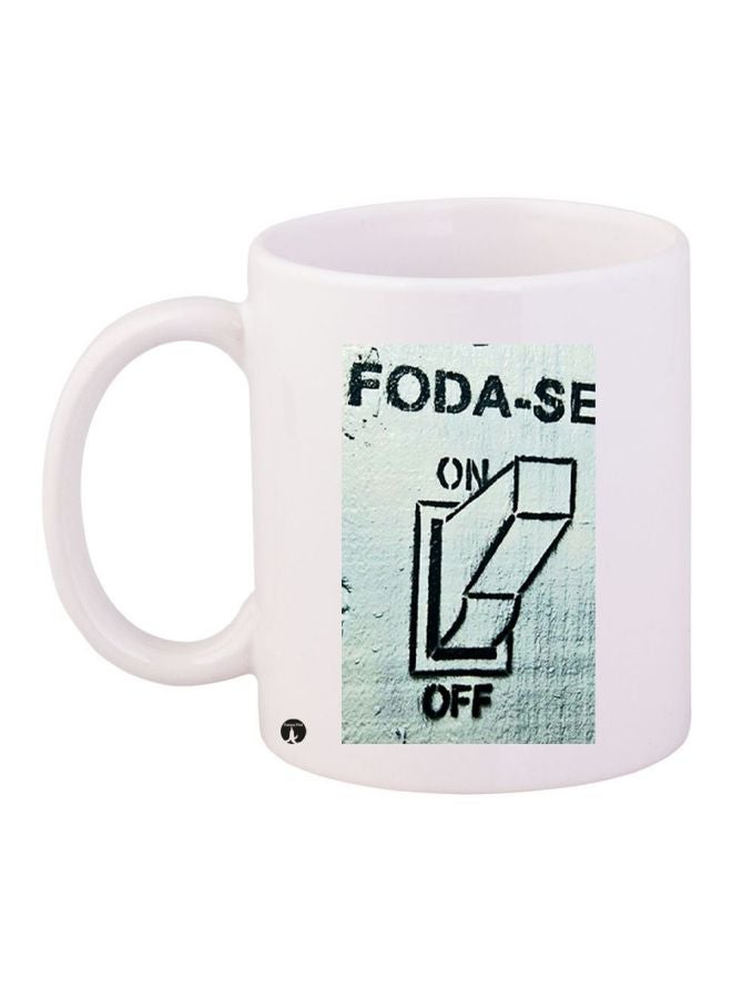 RYN Switch Printed Coffee Mug White/Green/Black 11ounce