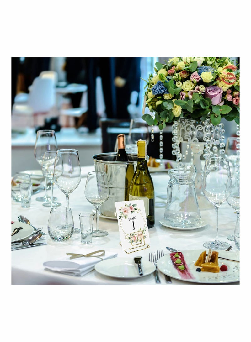 Excefore 40 Pack Place Card Holders, Small Table Card Holder,   Table Number Holder, Name Card Memo Note Holder, Wire Picture Photo Clip Stands, Great for Weddings, Dinner Parties, Buffets, Gold - Image 5