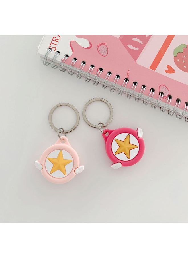 Generic - For Apple AirTags Silicone Protective Case Cartoon Minnie Case Airtag Bluetooth Locator Tracker-Color:Five-pointed Star Rose Red-Applicable Model:AirTags - Image 1