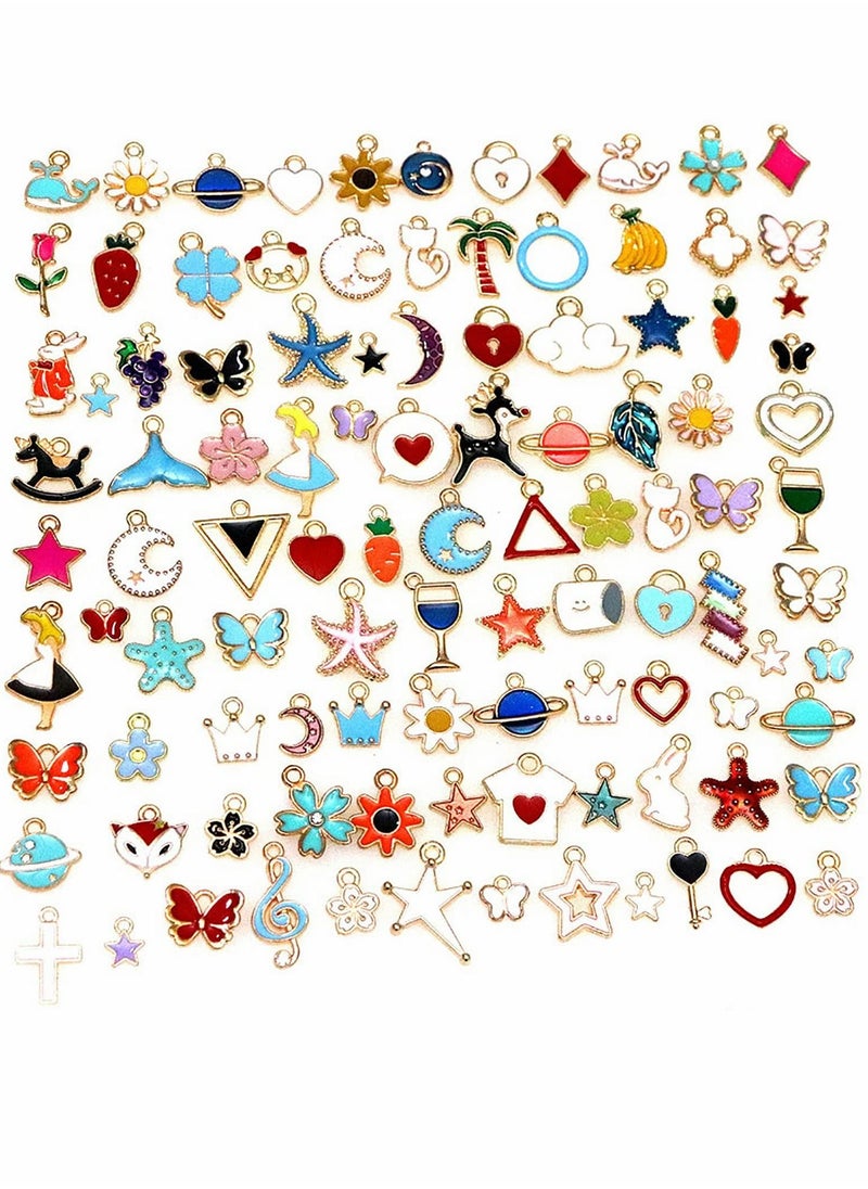 Excefore - Charms for Jewelry Making, 50Pcs DIY Crafting Mixed Enamel Charms for Jewelry Making Supplies for Earring Bracelet Pendant Bangle Necklace Designer Keychain Bulk Lots - Image 1