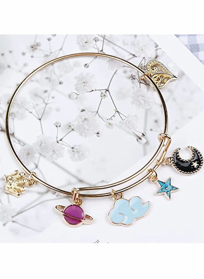 Excefore - Charms for Jewelry Making, 50Pcs DIY Crafting Mixed Enamel Charms for Jewelry Making Supplies for Earring Bracelet Pendant Bangle Necklace Designer Keychain Bulk Lots - Image 1