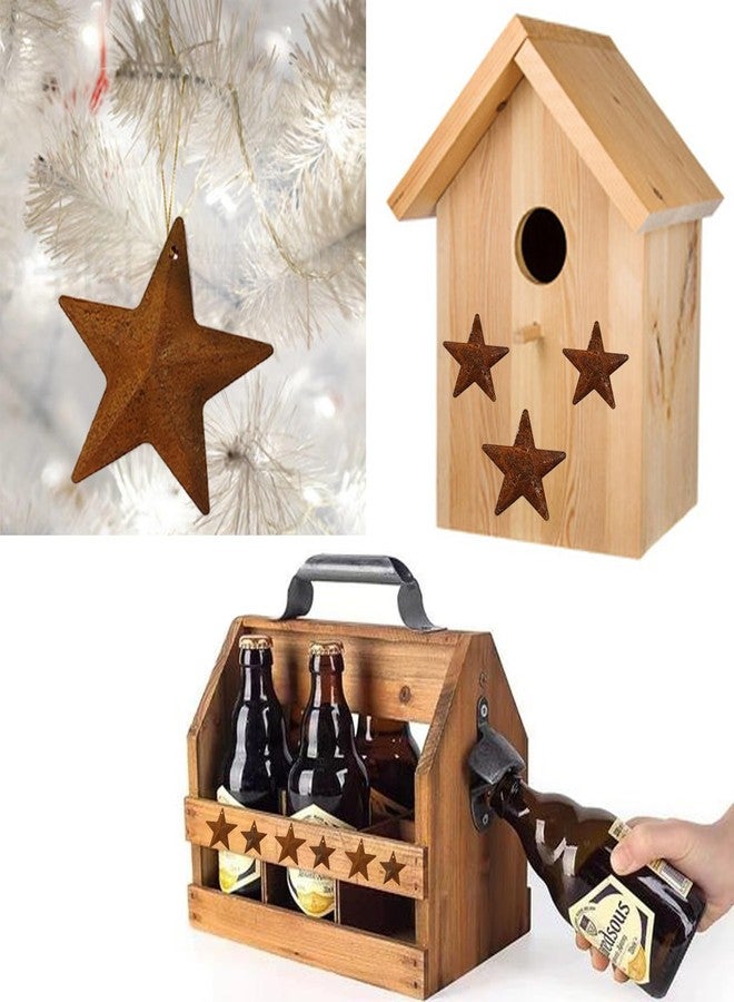 YOOHUA 66PCS 3 Sizes Metal Rusty Barn Star 1 Inch 1.5 Inch 2 Inch Mini Hanging Star Antique Primitives Rustic Country Tin Steel Stars Accents for DIY Crafts Vintage Farmhouse Home Door Wall Decor - Image 5