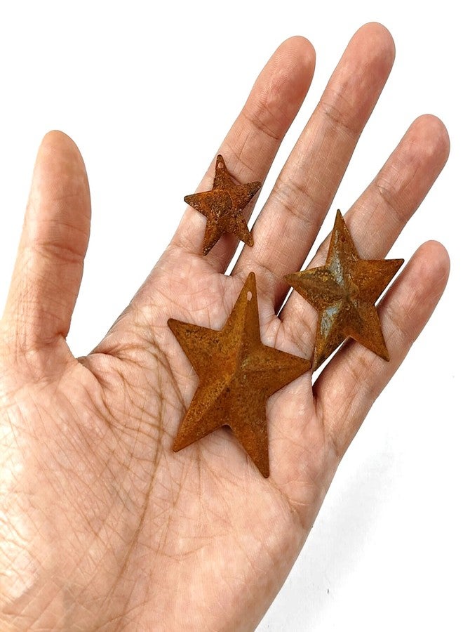 YOOHUA 66PCS 3 Sizes Metal Rusty Barn Star 1 Inch 1.5 Inch 2 Inch Mini Hanging Star Antique Primitives Rustic Country Tin Steel Stars Accents for DIY Crafts Vintage Farmhouse Home Door Wall Decor - Image 4