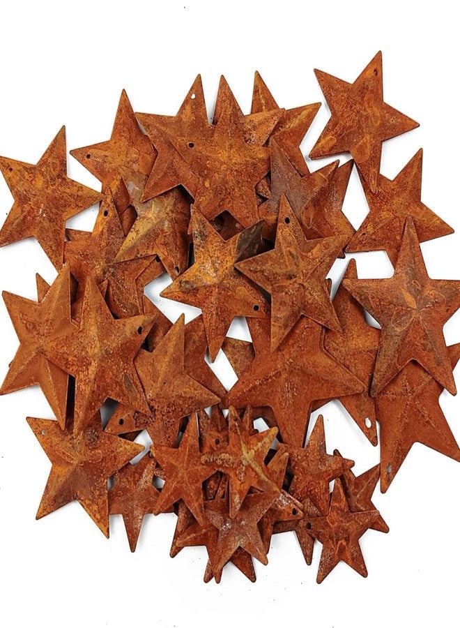 YOOHUA 66PCS 3 Sizes Metal Rusty Barn Star 1 Inch 1.5 Inch 2 Inch Mini Hanging Star Antique Primitives Rustic Country Tin Steel Stars Accents for DIY Crafts Vintage Farmhouse Home Door Wall Decor - Image 3