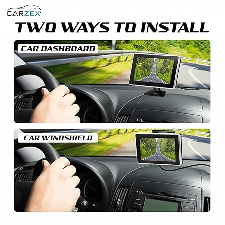 Carzex 5 Inch Universal TFT LCD Monitor Display for Car Dashboard Screen Rear View Monitor Only for Reverse Parking Camera (5 INCH Screen) - Image 4