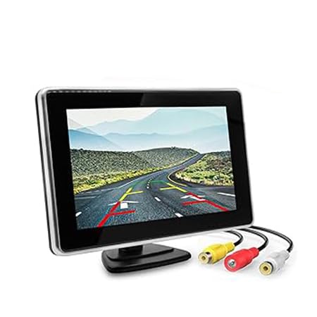 Carzex 5 Inch Universal TFT LCD Monitor Display for Car Dashboard Screen Rear View Monitor Only for Reverse Parking Camera (5 INCH Screen) - Image 1