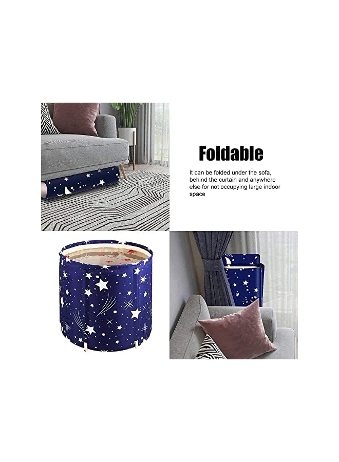 The Bros Portable Bathtub, Foldable Free Standing Soaking Bath Tub Easy to Install, Eco-Friendly Bathtub Bathroom Spa,Thickening with Thermal Foam to Keep Temperature, for Relaxation (Blue) - Image 5