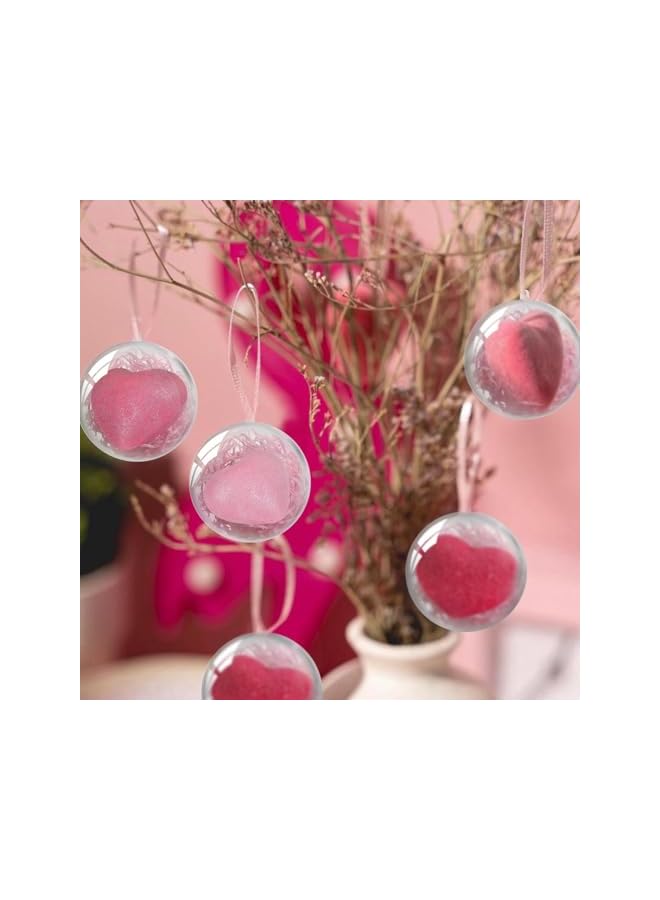The Bros Transparent Fillable Ornament,20 Pack Valentine"s Day Clear Ornaments for Crafts,Transparent DIY Fillable Acrylic Crafts for Romantic Tree Decor,Wedding,Party and Home Decoration - Image 3
