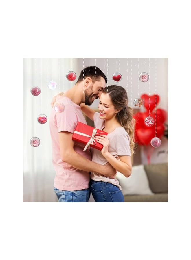 The Bros Transparent Fillable Ornament,20 Pack Valentine"s Day Clear Ornaments for Crafts,Transparent DIY Fillable Acrylic Crafts for Romantic Tree Decor,Wedding,Party and Home Decoration - Image 4