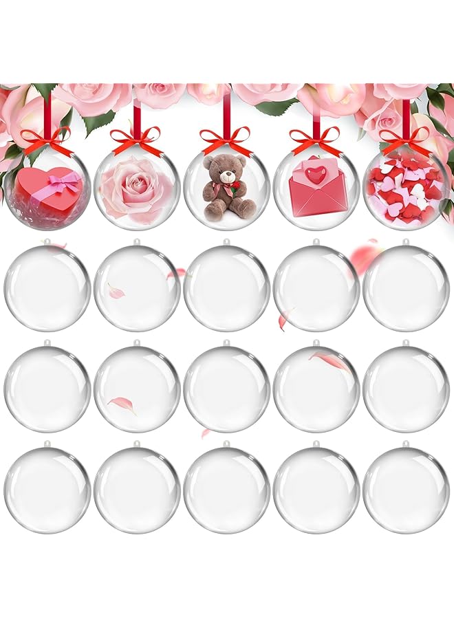 The Bros Transparent Fillable Ornament,20 Pack Valentine"s Day Clear Ornaments for Crafts,Transparent DIY Fillable Acrylic Crafts for Romantic Tree Decor,Wedding,Party and Home Decoration - Image 1