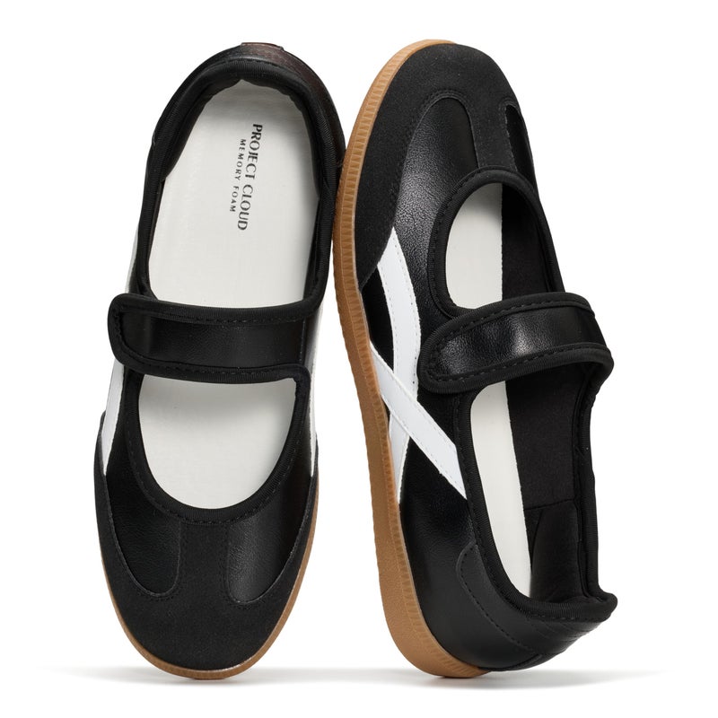 Project Cloud Comfortable Womens Shoes - Casual Trendy Mary Jane Shoes Women with Memory Foam - Lightweight & Non-Slip Fashion Sneakers for Women 2026 (Spring, BLK,11M)