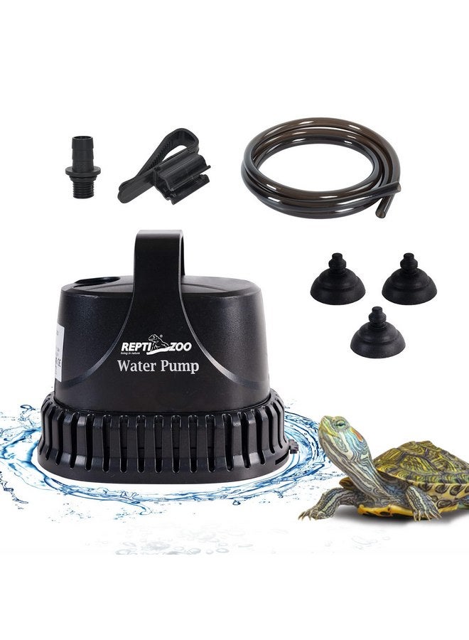 REPTIZOO REPTIZOO Low Water Level Drain Pump, 243GPH 26W Submersible Drain Pump with Bottom Suction, Flow Adjustable Bottom-draw Water Pump for Turtle/Fish/Paludarium Tanks  - Image 1