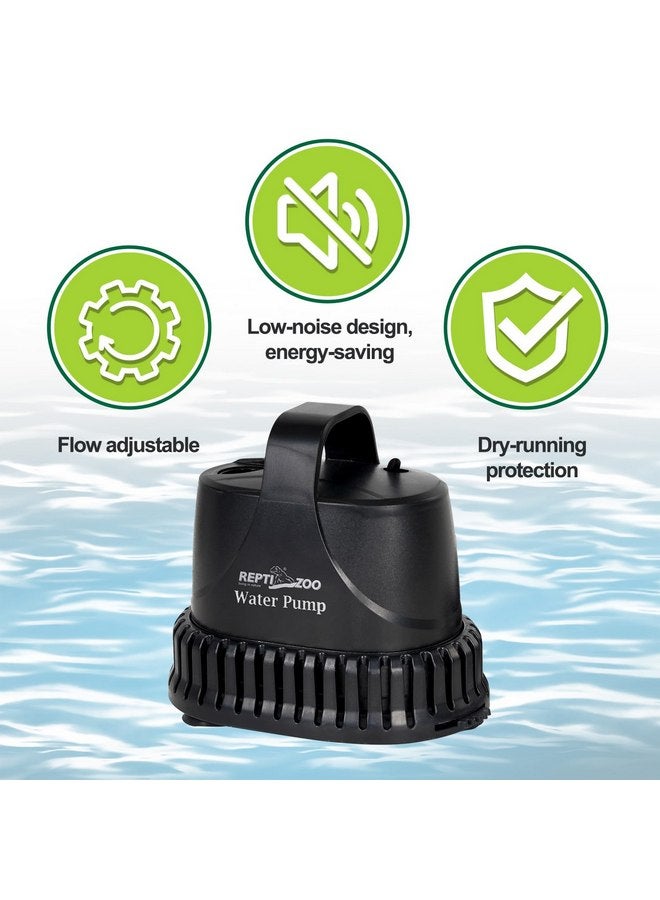 REPTIZOO REPTIZOO Low Water Level Drain Pump, 243GPH 26W Submersible Drain Pump with Bottom Suction, Flow Adjustable Bottom-draw Water Pump for Turtle/Fish/Paludarium Tanks  - Image 5