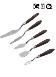 GBQ 5Pcs Stainless Steel Scraper Set Oil Painting Palette Knife Shovel Art Supplies Professional Tools  - Image 1