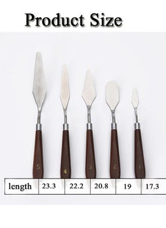 GBQ 5Pcs Stainless Steel Scraper Set Oil Painting Palette Knife Shovel Art Supplies Professional Tools  - Image 2