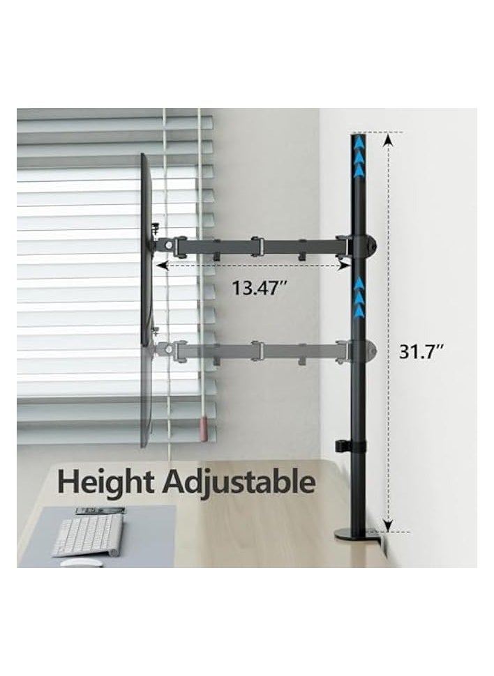Monitor Mount, Single Monitor Arm for 13-32 Inch Computer Screen, Up to 17.6lbs, Height Adjustable Desk Mount with Tilt, Swivel, Rotation, Clamp/Grommet Base