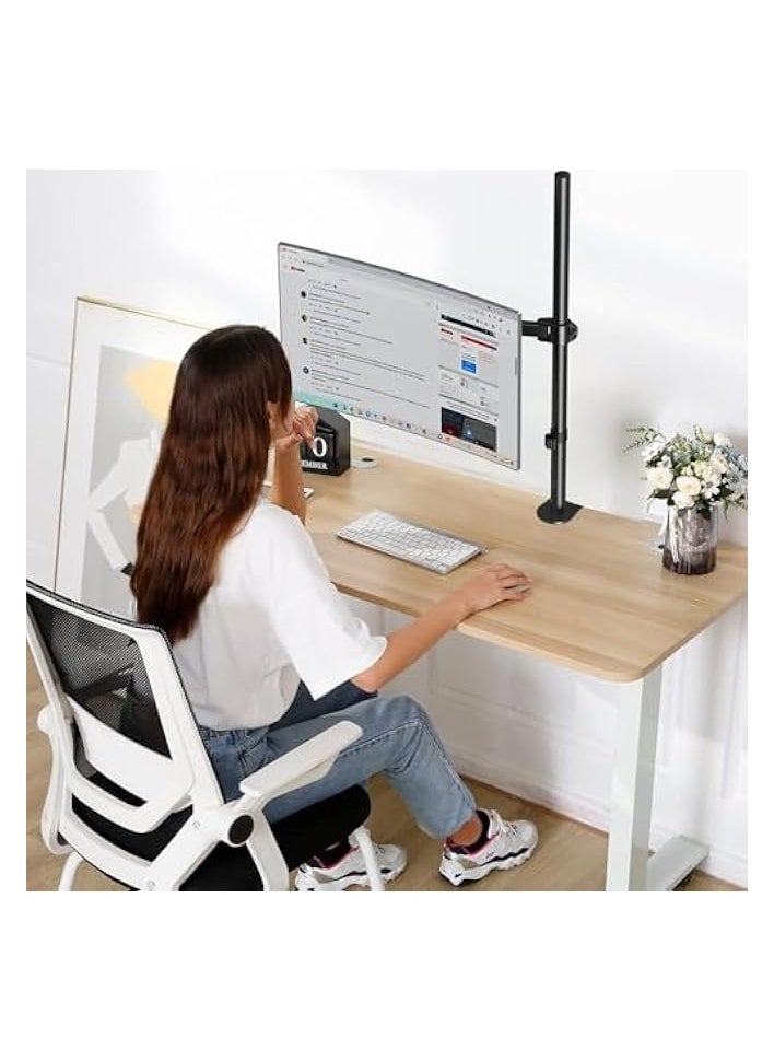 Monitor Mount, Single Monitor Arm for 13-32 Inch Computer Screen, Up to 17.6lbs, Height Adjustable Desk Mount with Tilt, Swivel, Rotation, Clamp/Grommet Base