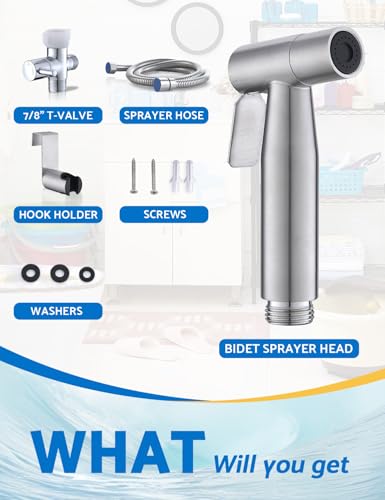 BRITULIF 2 Packs BRITULIF Bidet Sprayer for Toilet, Hand Sprayer with Adjustable Jet Spray for Toilet Handheld Bidet Cloth Diaper Sprayer Set Muslim Shower Bidet Handheld-Easy to Install - Image 5