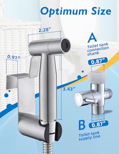 BRITULIF 2 Packs BRITULIF Bidet Sprayer for Toilet, Hand Sprayer with Adjustable Jet Spray for Toilet Handheld Bidet Cloth Diaper Sprayer Set Muslim Shower Bidet Handheld-Easy to Install - Image 2