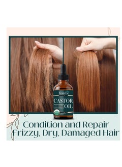 Live Fraiche Organic Castor Oil for Face Glass Bottle 2oz + FREE Mascara Tube Lash Growth Serum - USDA 100% Pure Cold Pressed Unrefined Hair Growth Oil for Eyelashes  - Image 3